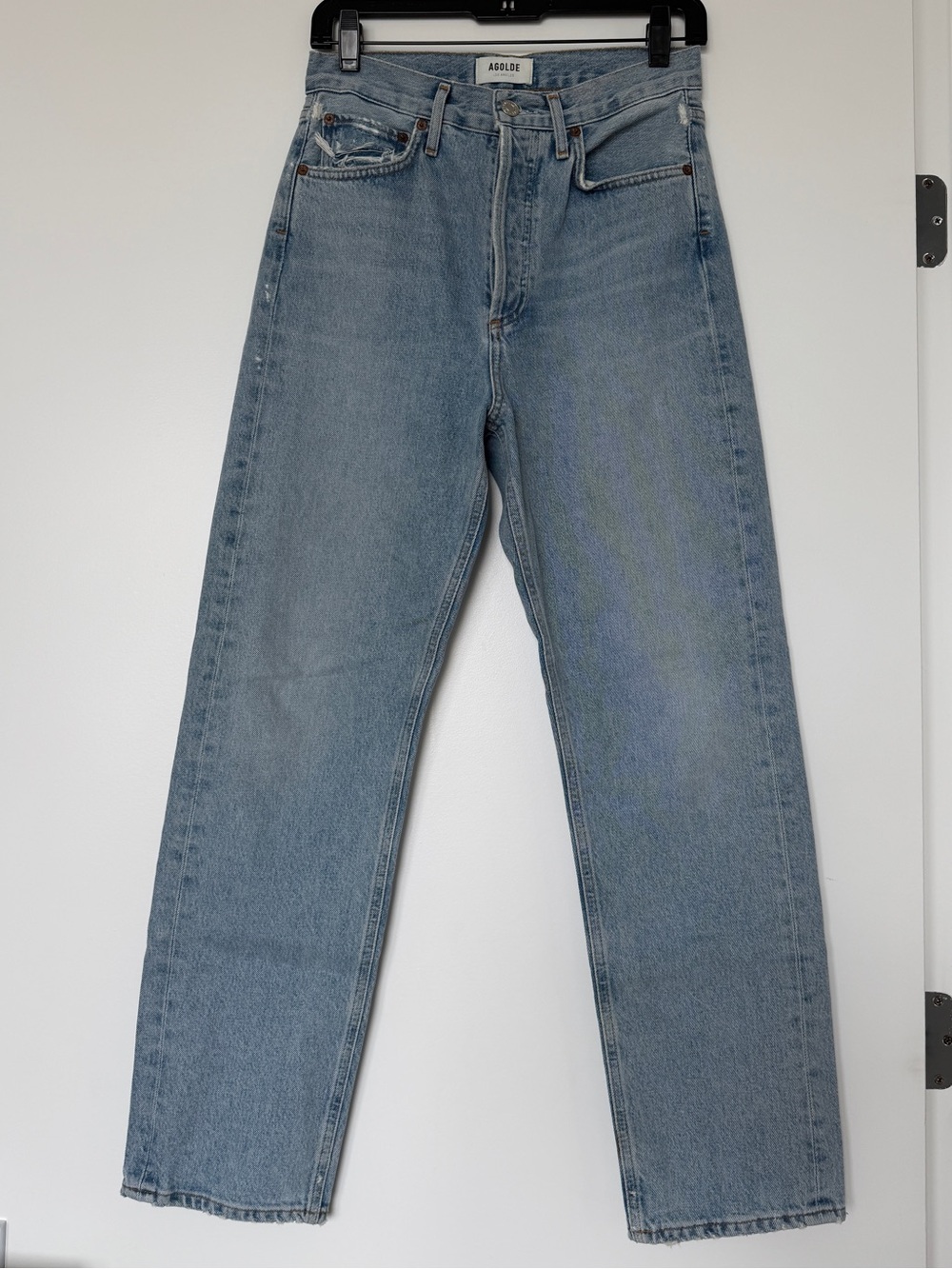 Agolde Light Wash Straight Leg Jeans - Picture 3 of 7